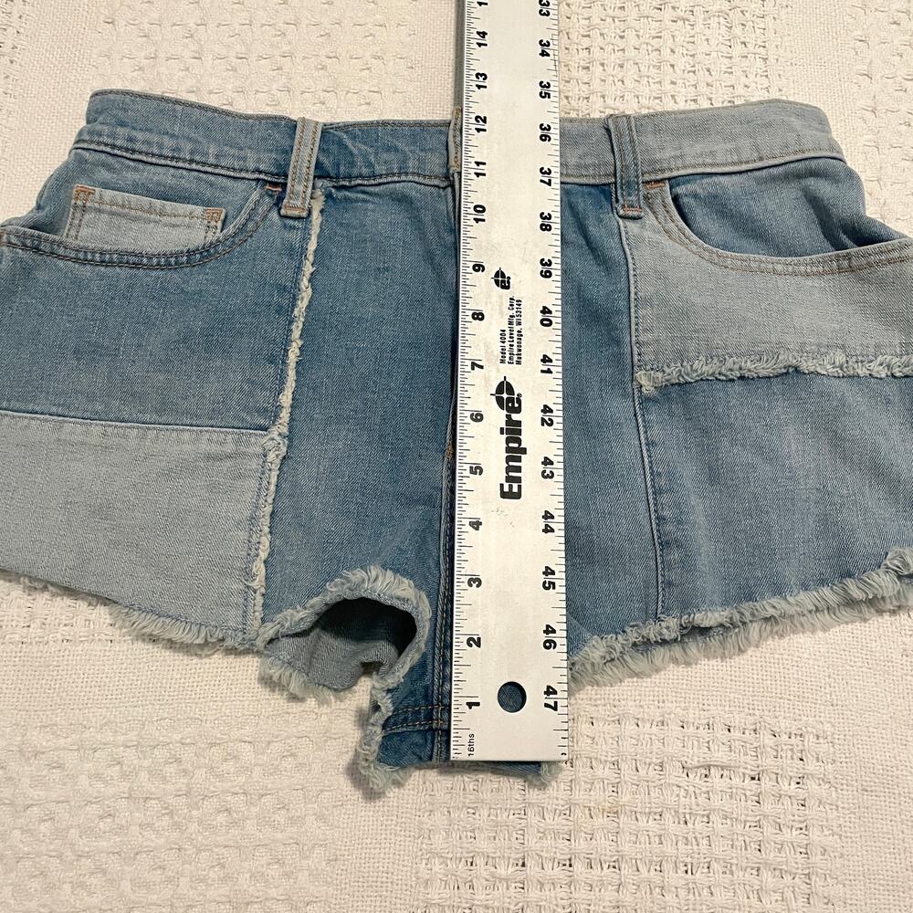 Hollister distressed patchwork vintage high rise jean short cut offs 29 SH2 8017 - Picture 6 of 14